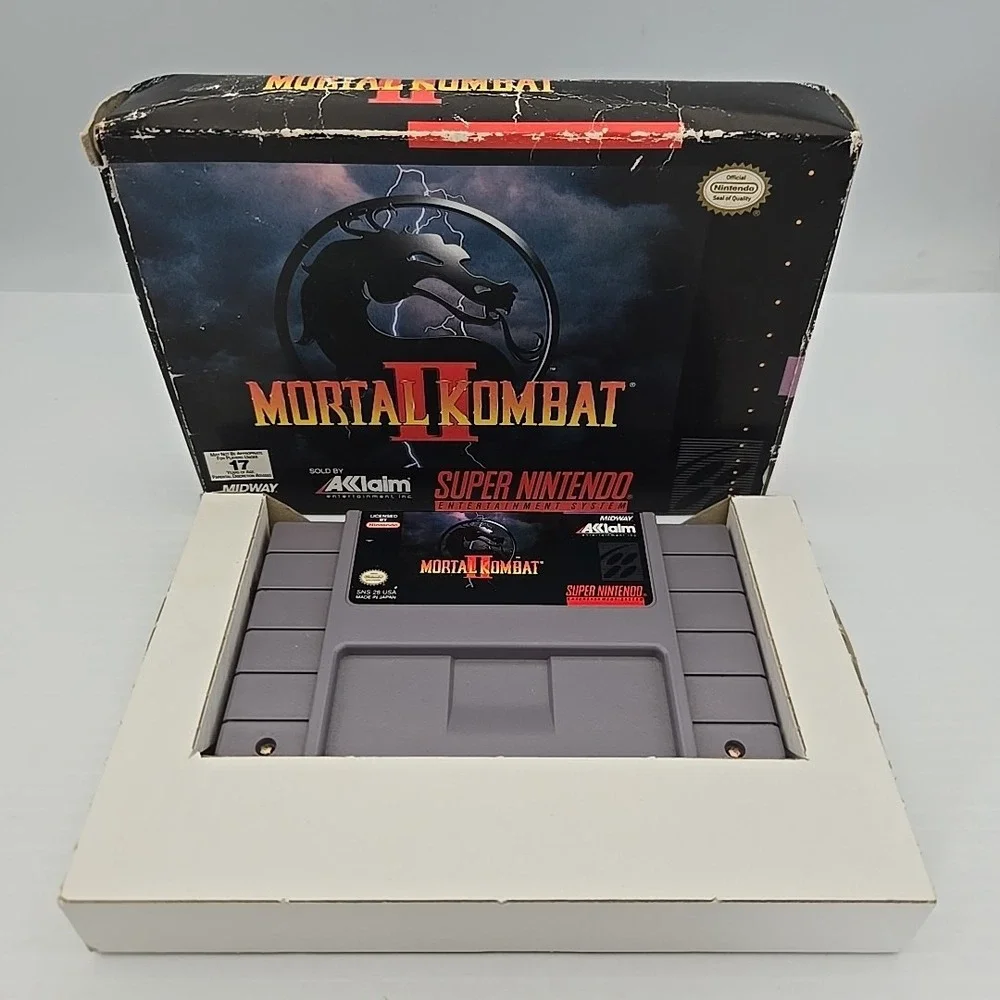Mortal Kombat II for the Super Nintendo (SNES) w/ Original Box,‎ Clean Cart